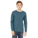 Bella + Canvas 3501CVC CVC Jersey Long-Sleeve T-Shirt in Heather Deep Teal size Small | Cotton/Polyester Blend BC3501CVC