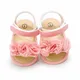 Sandales d'été plates pour bébés filles chaussures de princesse à fleurs blanches élégantes roses