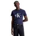 Calvin Klein Jeans Herren T-Shirt Kurzarm Core Monologo Slim Fit , Blau (Night Sky), XXL