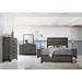 4 Piece Bedroom Set with Queen Bed, Dresser,Mirror and Nightstands in Grey