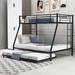 Twin over Full Bed with Twin Size Trundle, Two-Side Ladders