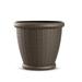 Suncast Willow 18 Inch Diameter Resin Decorative Wicker Patio Planter Pot, Java - 18 x 15.75 inches