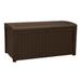 Keter Borneo 110 Gallon Rattan Wicker Resin Patio Deck Storage Box Bench, Brown - 32.2