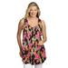 Plus Size Women's Sleeveless Pintuck Gauze Shirt by Woman Within in Black Multi Fun Floral (Size 18/20)