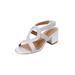 Extra Wide Width Women's The Dorothy Sandal by Comfortview in Silver (Size 9 WW)