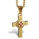 bahamut Knights Templar Cross Pendant Necklace for Men Boys Stainless Steel Vintage Crusader Holy Knight Jewelry with 25 inches Chain (Gold Knight Cross)