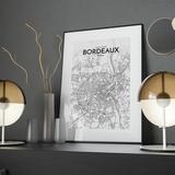 17 Stories Bordeaux France City Map - Unframed Graphic Art Set Paper in Gray/Green/White | 17 H x 11 W x 0.05 D in | Wayfair