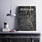 17 Stories Bordeaux France City Map - Unframed Graphic Art Set Paper in Black | 27.6 H x 19.7 W x 0.05 D in | Wayfair