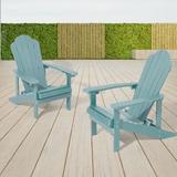 Rosecliff Heights Hatolina Adirondack Chair Plastic/Resin in Blue | 36.6 H x 29.1 W x 33.9 D in | Wayfair BA0DEB1FF7E241998CF8206DAC447C61