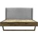 Loon Peak® Alperen Solid Wood Platform Bed Wood & /Upholstered/Polyester in Brown/Gray | 47.24 H x 66.5 W in | Wayfair