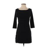 White House Black Market Casual Dress - Mini Boatneck 3/4 Sleeve: Black Solid Dresses - Women's Size X-Small