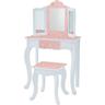 Teamson Kids - Coiffeuse enfant en bois table maquillage miroir tabouret Fantasy Fields Teamson