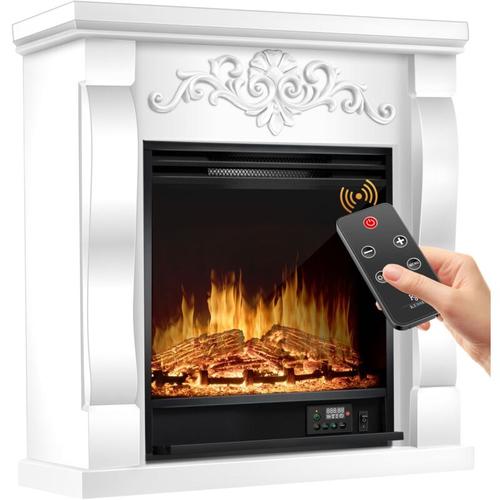 KESSER® Elektrokamin Standkamin – Kamin elektrisch mit LED 3D-Flammeneffekt, Mit Heizung
