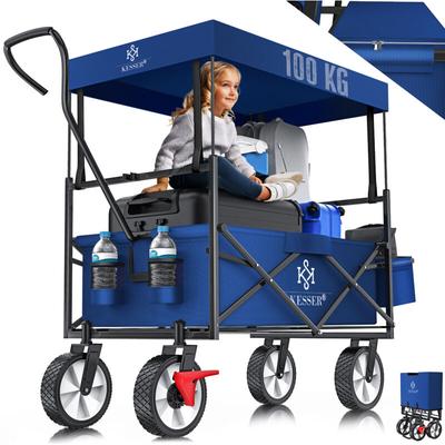 Kesser - Bollerwagen faltbar mit Dach Handwagen Transportkarre Gerätewagen inkl. 2 Netztaschen und Image
