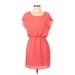 City Studio Casual Dress - Popover: Pink Solid Dresses - Women's Size Small