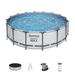 Bestway Steel Pro MAX 16'x48" Round Above Ground Swimming Pool with Pump & Cover - 151