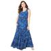 Plus Size Women's Halter Maxi Dress by Catherines in Dark Sapphire Tie Dye Geo (Size 1X)