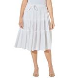 Plus Size Women's Tiered Midi Skirt by Catherines in White (Size 2XWP)