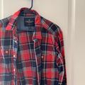 American Eagle Outfitters Tops | American Eagle Classic Fit Flannel | Color: Blue/Red | Size: M