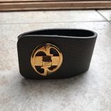 Gucci Jewelry | Authentic Gucci “1973” Leather Cuff Grey Bracelet | Color: Gold/Gray | Size: Os