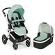 CHIC 4 BABY Kombi-Kinderwagen Passo, inklusive Babywanne, Sportsitz und Maxi-Cosi Adapter, Melange mint, grün, 162 66