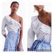 J. Crew Tops | J. Crew Striped One-Shoulder Ruffle Top Sz 14 Nwt | Color: Blue/White | Size: 14