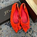 J. Crew Shoes | Like New J. Crew ‘Lottie’ Suede Tassel Flats In Ripe Papaya, Size 6 | Color: Orange/Red | Size: 6