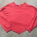 Free People Sweaters | Free People Beach Sweater Xs Womens Cropped Long Sleeve Red Casual Ladies Crop | Color: Red | Size: Xs