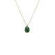 LATELITA Petite Pendant Necklace 18ct Gold Plated Sterling Silver Natural Gemstone Pear Green Onyx Green Gold May