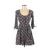 Hollister Casual Dress - A-Line Scoop Neck 3/4 sleeves: Blue Dresses - Women's Size X-Small