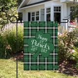 Northlight Seasonal Happy St. Patrick's Day Plaid Outdoor Garden Flag 12.5" x 18" in Black/Green | 18 H x 12.5 W in | Wayfair NORTHLIGHT FG93545