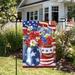 Northlight Seasonal Patriotic Americana Floral Bouquet Outdoor Garden Flag 12.5" x 18", Polyester in Blue/Gray/Red | 18 H x 12.5 W in | Wayfair