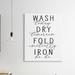 Stupell Industries Wash Dry Fold Iron Funny Laundry Phrases Minimal Text Metal in Black | 40 H x 30 W in | Wayfair ae-578_cn_30x40