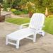 Arlmont & Co. Ermellina 65.5" Long Reclining Single Chaise Plastic in White | 37 H x 29 W x 65.5 D in | Outdoor Furniture | Wayfair