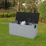 260L Garden Plastic Storage Deck Box for Patio Furniture Lockable