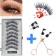 8 pièces naturel aimant cils naturel épais faux cils 3D cils réutilisable maquillage cils outil