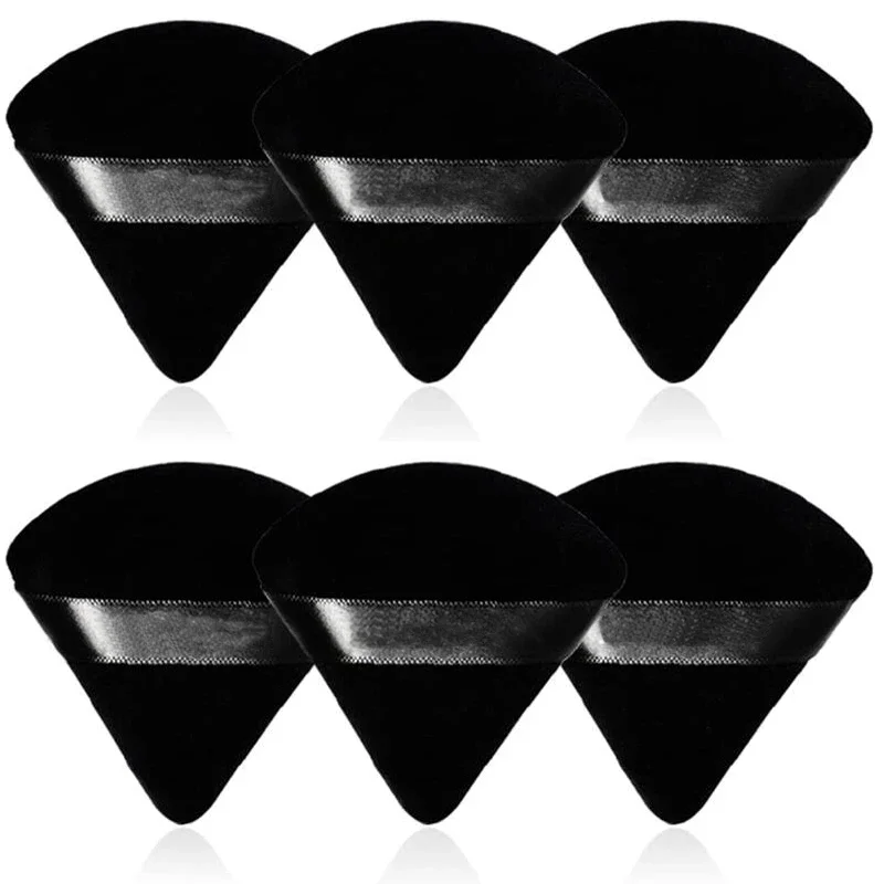 Éponge de maquillage triangulaire pour le visage, 2/6 pièces, bouffante de poudre, velours doux, cosmétique, mélangeur, fond de teint de beauté, accessoires de maquillage