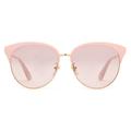 Gucci Accessories | Gucci Specialized Fit Round-Frame Metal Sunglasses New With Gucci Hard Case | Color: Gold/Pink | Size: Os