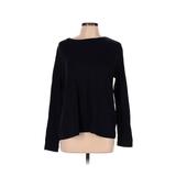 Lands' End Long Sleeve Top Black Solid Crew Neck Tops - Women's Size Large