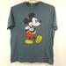 Disney Shirts | Disney Mickey Mouse Distressed Graphic Crew Neck Blue Gray T-Shirt Mens L | Color: Blue/Gray | Size: L