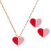 Kate Spade Jewelry | Kate Spade Heritage Heart Necklace Earrings Set | Color: Pink/Red | Size: Set