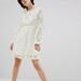 Free People Dresses | Free People Ruby Lace Dress Cream With Tie Sleeves Size $128 Size Xs | Color: Cream | Size: Xs