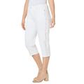 Plus Size Women's Sparkle Trim Jean Capri by Catherines in White (Size 22 W)