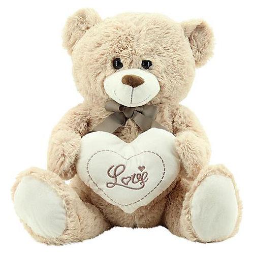 Teddybär mit Herz und Stickerei Love, 60 cm beige