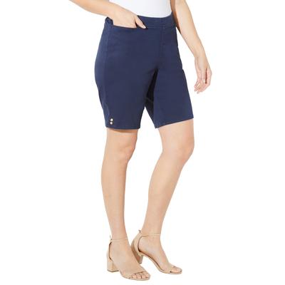 Plus Size Women's Everyday Cotton Twill Short by Catherines in Navy (Size 2X)