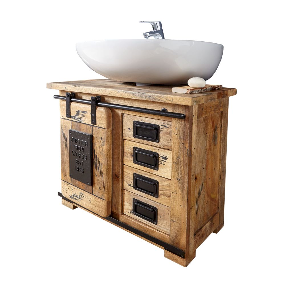 3S Frankenmöbel »Cosma« Massivholz Badezimmer-Unterschrank I BA-0480 / 70x60x40 cm