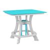 OS Home and Office Model Counter Height Square Table in Aruba Blue with White Base