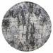 Shahbanu Rugs Charcoal Gray Abstract Design Wool and Silk Persian Knot Denser Weave Hand Knotted Oriental Round Rug (10' x 10')