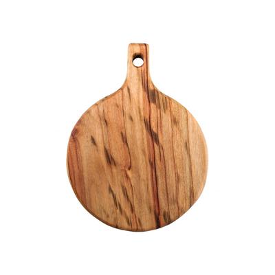 HomeRoots 12" Natural Wood Anti Bacterial Round Pizza Paddle Board