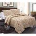 3 Piece Printed Reversible Bedding Quilt Set- Quilt And 2 Shams, Soft & Lightweight Full/Queen,King